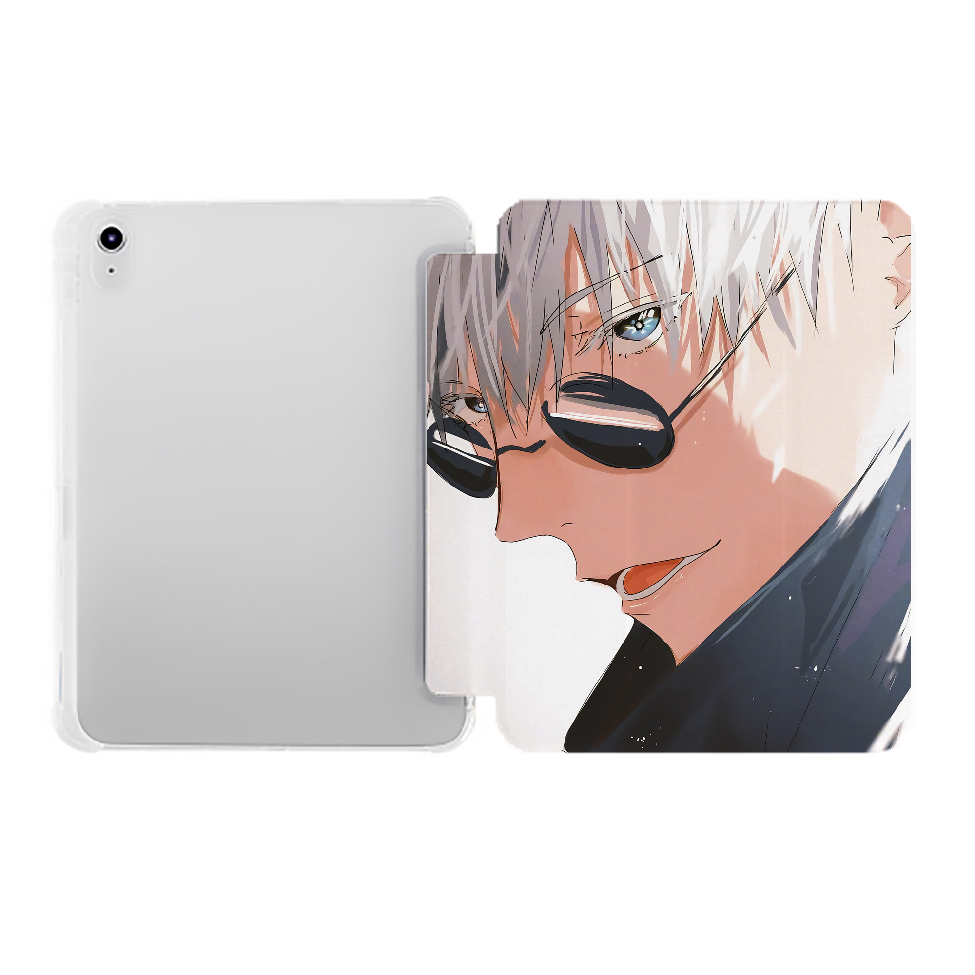 （画像用） 呪術廻戦 Jujutsu Kaisen IPad ケース ペン収納付き 三つ折りスタンド PUレザー×シリコン 対応機種9.5/10.5/10.9インチ